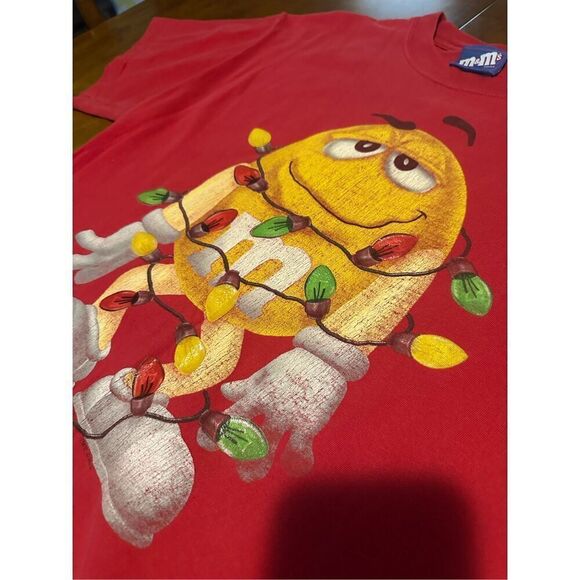 Vintage Y2K M&M’s Candy Christmas Holiday Lights Gildan Shirt Graphic Print Sz L - Picture 2 of 7